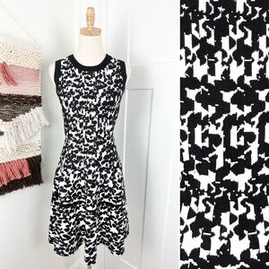 Kate Spade Floral Jacquard Dress Black White Sz S